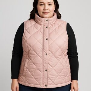 Eddie Bauer Premium Goose Down Quilted Vest – XXL – Soft Blush Pink, lightweight